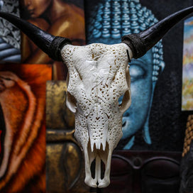 Cow Skull - Indian On Horse