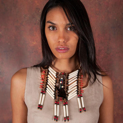 Beige-Red Breastplate