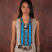 Long Blue Breastplate With Feathers