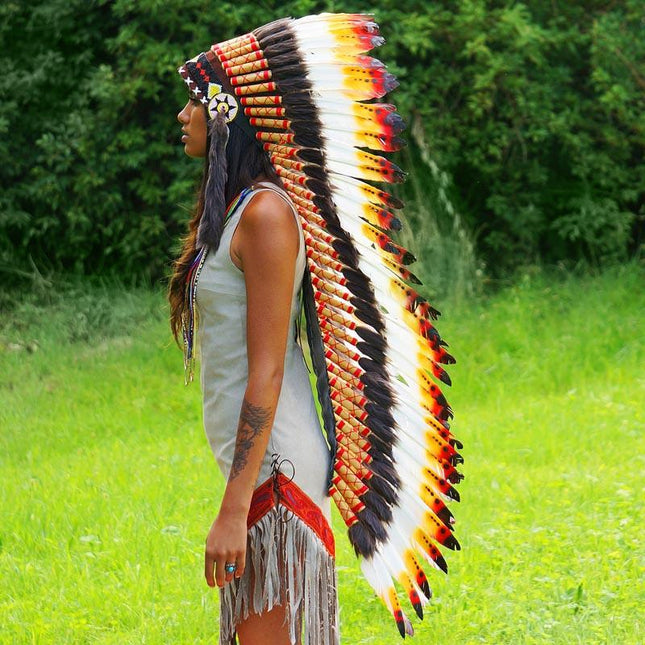 Rasta Style War Bonnet 130cm – Indian Headdress Novum Crafts