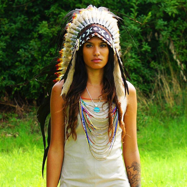 Mixed Rasta Style War Bonnet 130cm Indian Headdress Novum Crafts