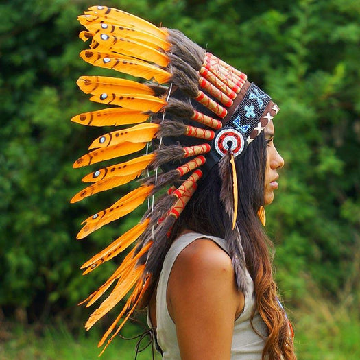 Orange Chief Headdress 65cm Indian Headdress Novum Crafts 8312