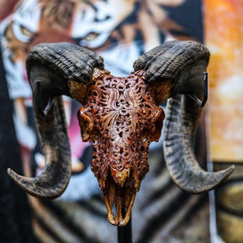 Ram Skull - Tribal #1 Carving
