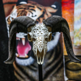 Ram Skull - Tribal #2 Carving